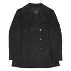 PAUL & SHARK Womens Black Wool Blend Double Breasted Jacket M Wool Classic