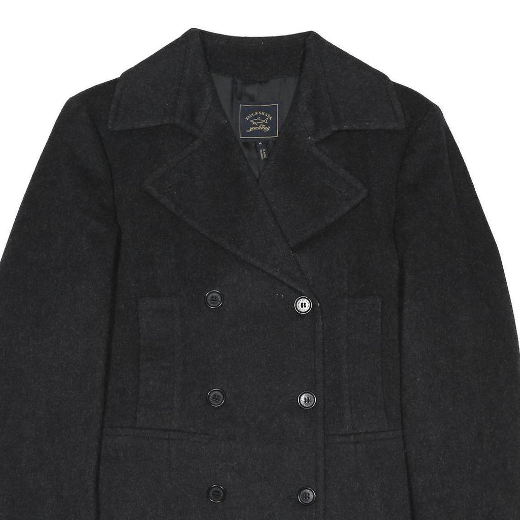 PAUL & SHARK Womens Black Wool Blend Double Breasted Jacket M Wool Classic