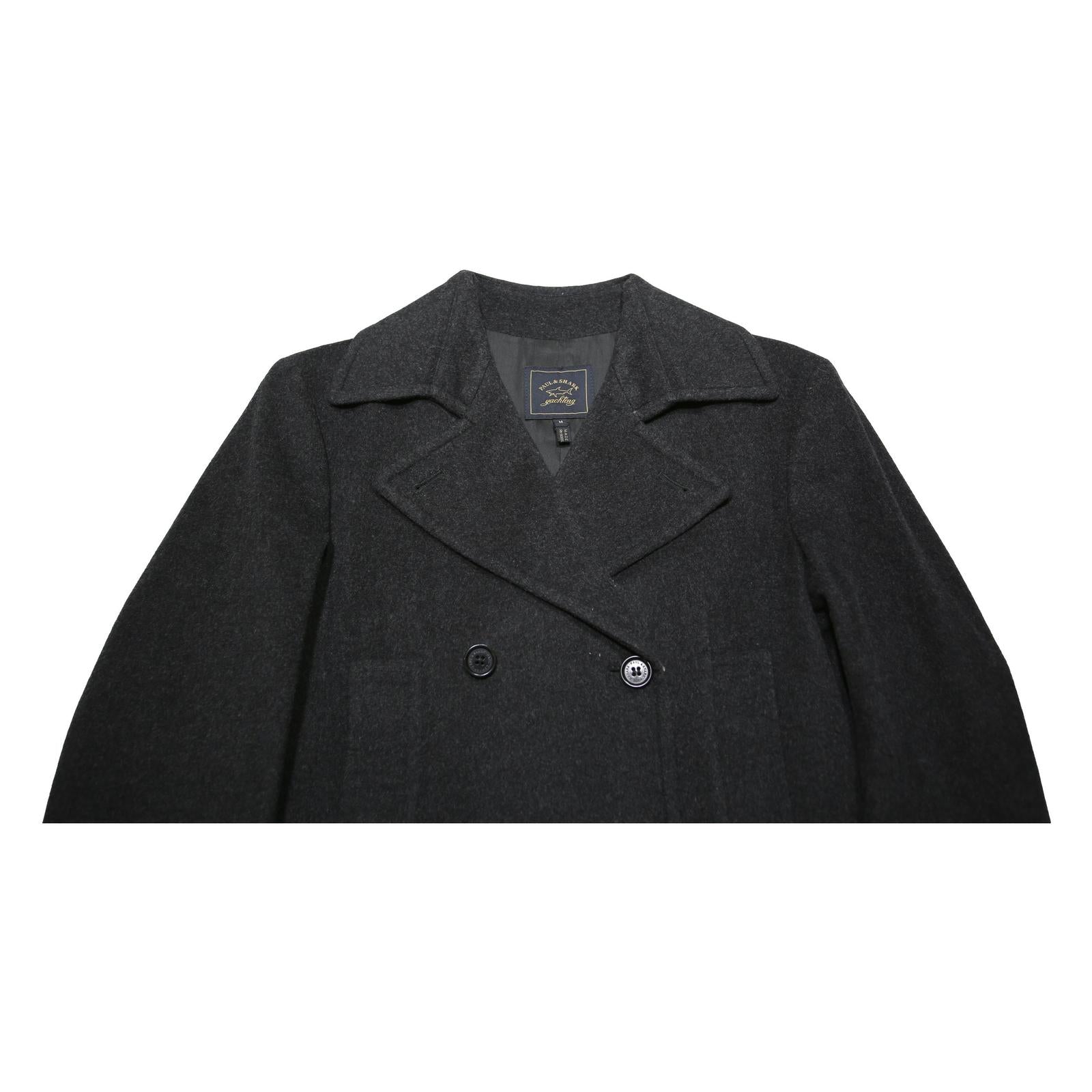 PAUL & SHARK Womens Black Wool Blend Double Breasted Jacket M Wool Classic