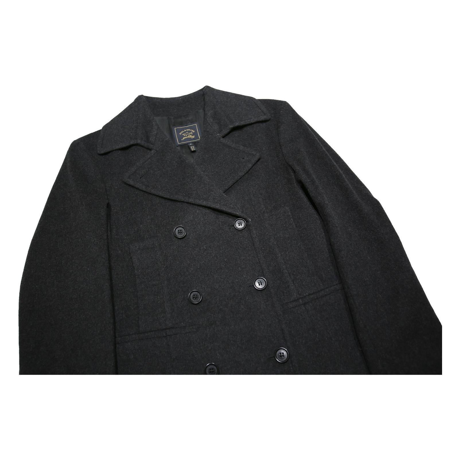 PAUL & SHARK Womens Black Wool Blend Double Breasted Jacket M Wool Classic