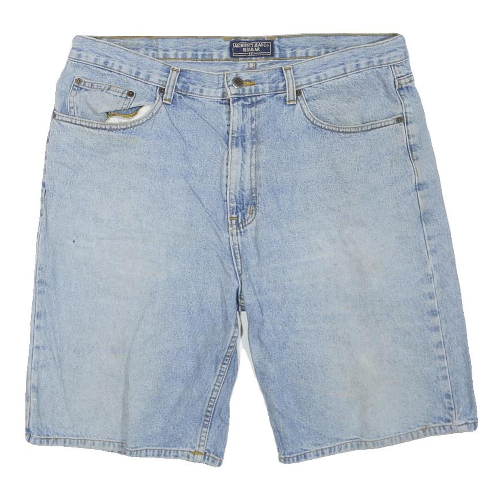 ARCHITECT JEAN CO Mens Shorts Blue Denim Casual L W38 Relaxed Fit Cotton Blend