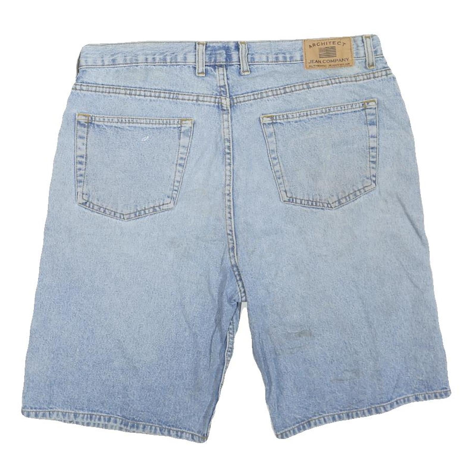 ARCHITECT JEAN CO Mens Shorts Blue Denim Casual L W38 Relaxed Fit Cotton Blend