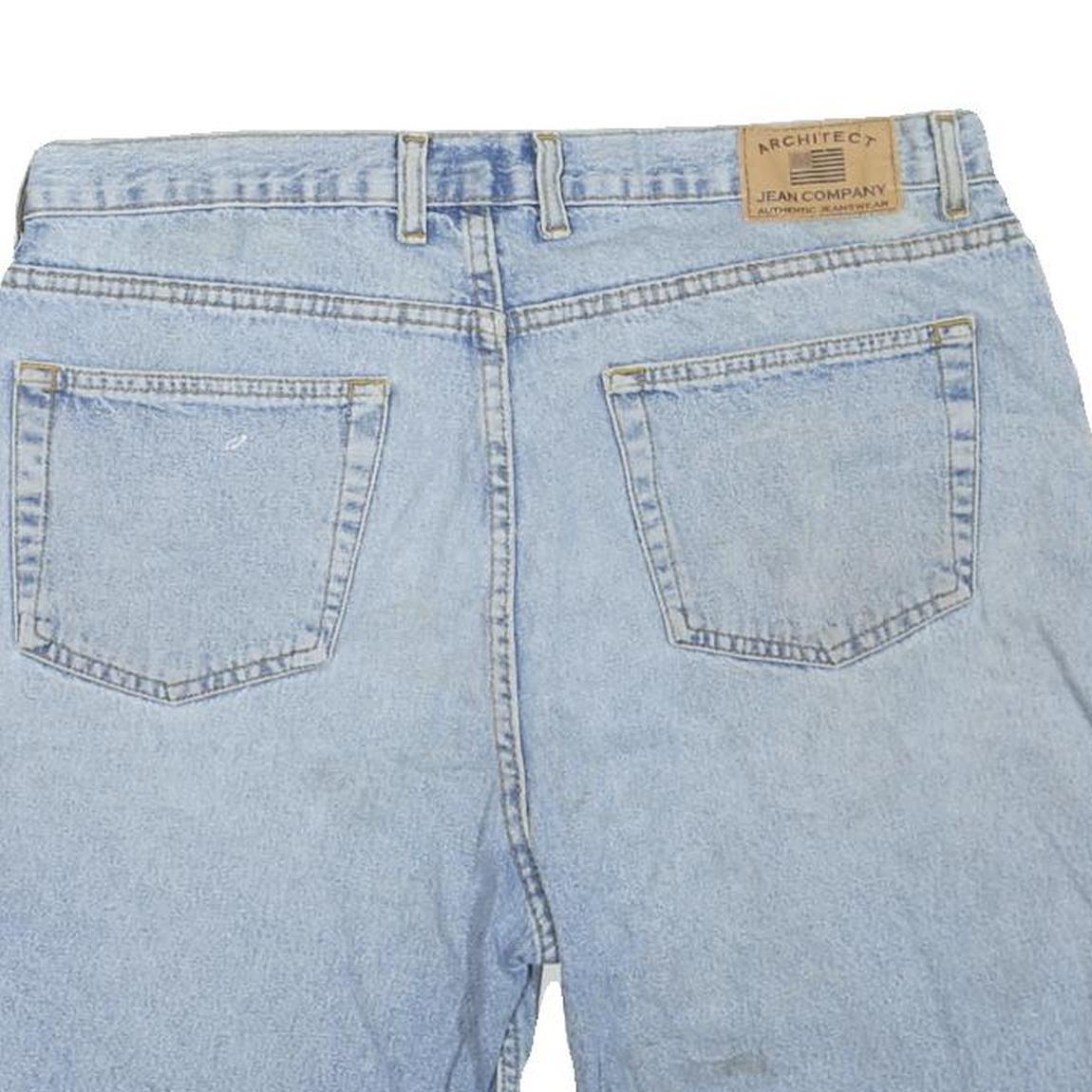 ARCHITECT JEAN CO Mens Shorts Blue Denim Casual L W38 Relaxed Fit Cotton Blend