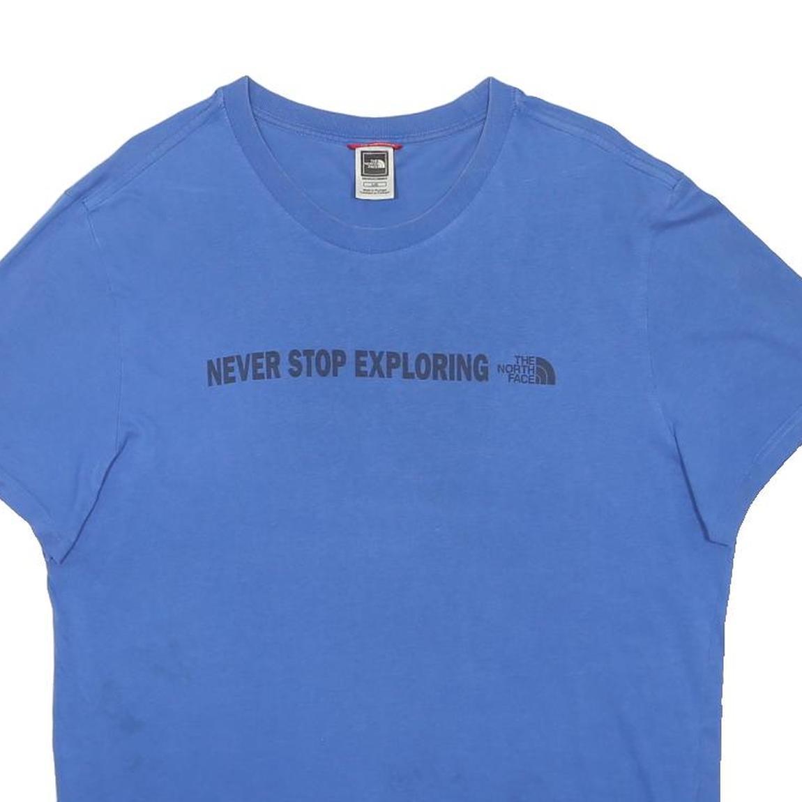 THE NORTH FACE Mens Blue Graphic T-Shirt L Short Sleeve Crew Neck Outdoor Casual