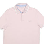 TOMMY HILFIGER Mens Pink Short Sleeve Plain L Polo Shirt Cotton Blend Classic