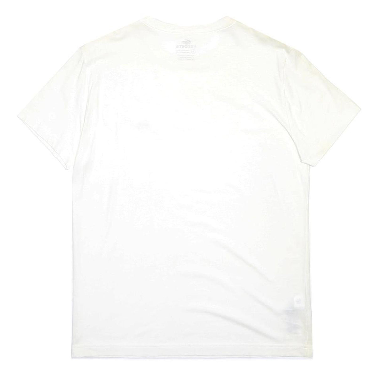 LACOSTE Mens White Crew Neck Short Sleeve T-Shirt M Cotton Blend Classic Logo