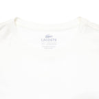 LACOSTE Mens White Crew Neck Short Sleeve T-Shirt M Cotton Blend Classic Logo