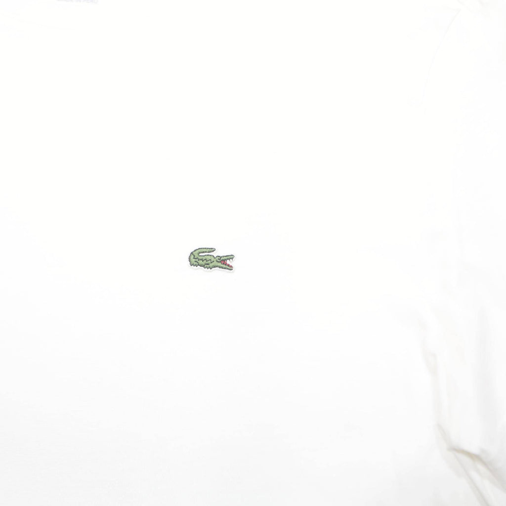 LACOSTE Mens White Crew Neck Short Sleeve T-Shirt M Cotton Blend Classic Logo