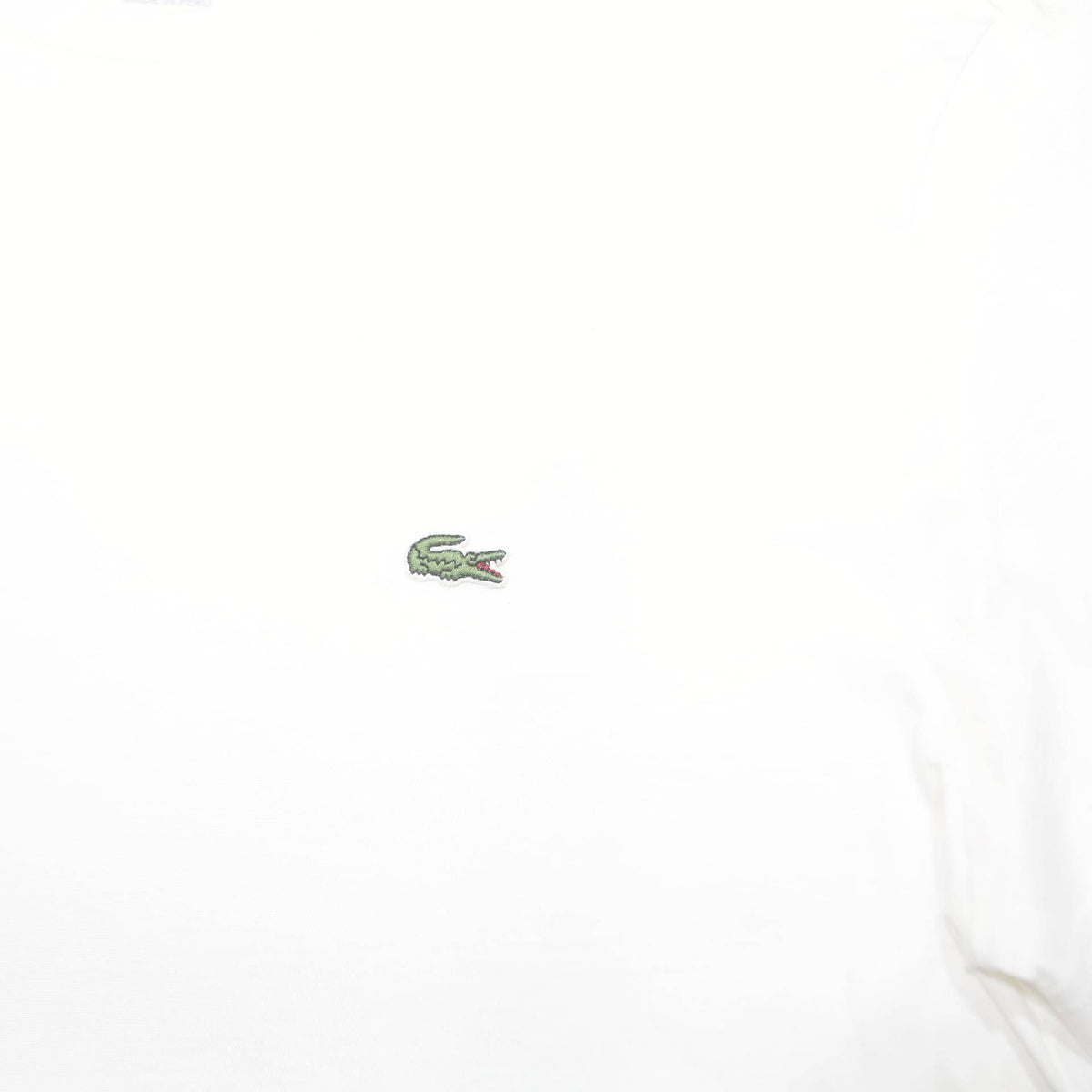 LACOSTE Mens White Crew Neck Short Sleeve T-Shirt M Cotton Blend Classic Logo