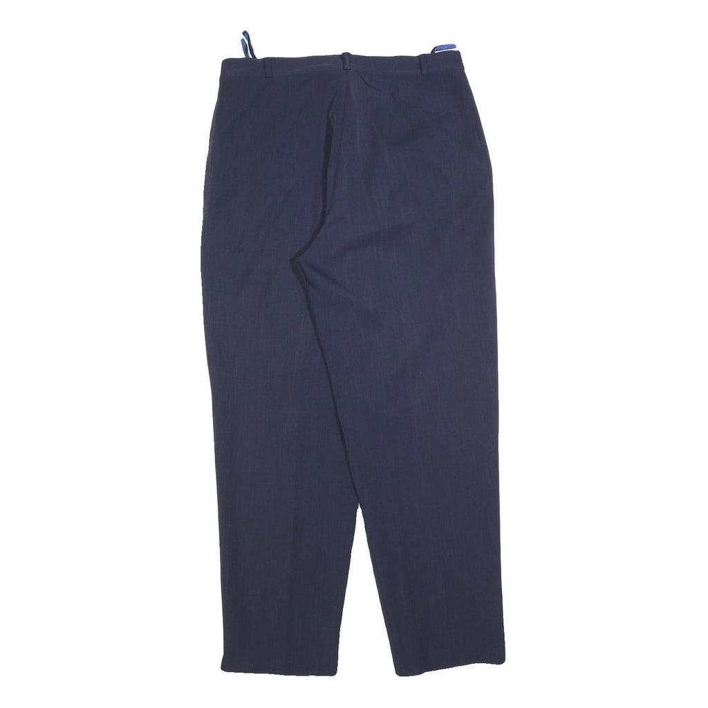 BIAGGINI Womens Navy Blue Regular Fit Trousers W30 L30 Polyester Blend Zip