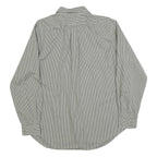 RALPH LAUREN Mens Green & White Checked Classic Fit Shirt L Cotton Blend Long