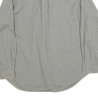 RALPH LAUREN Mens Green & White Checked Classic Fit Shirt L Cotton Blend Long