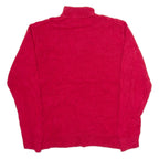 CHAPS Mens Jumper Red 1/4 Zip Cable Knit L