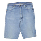 WRANGLER Womens Shorts Blue Denim Casual M W34 Cotton Blend Classic Fit