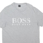 HUGO BOSS Mens Grey BOSS Logo Graphic T-Shirt 2XL Short Sleeve Crew Neck Casual