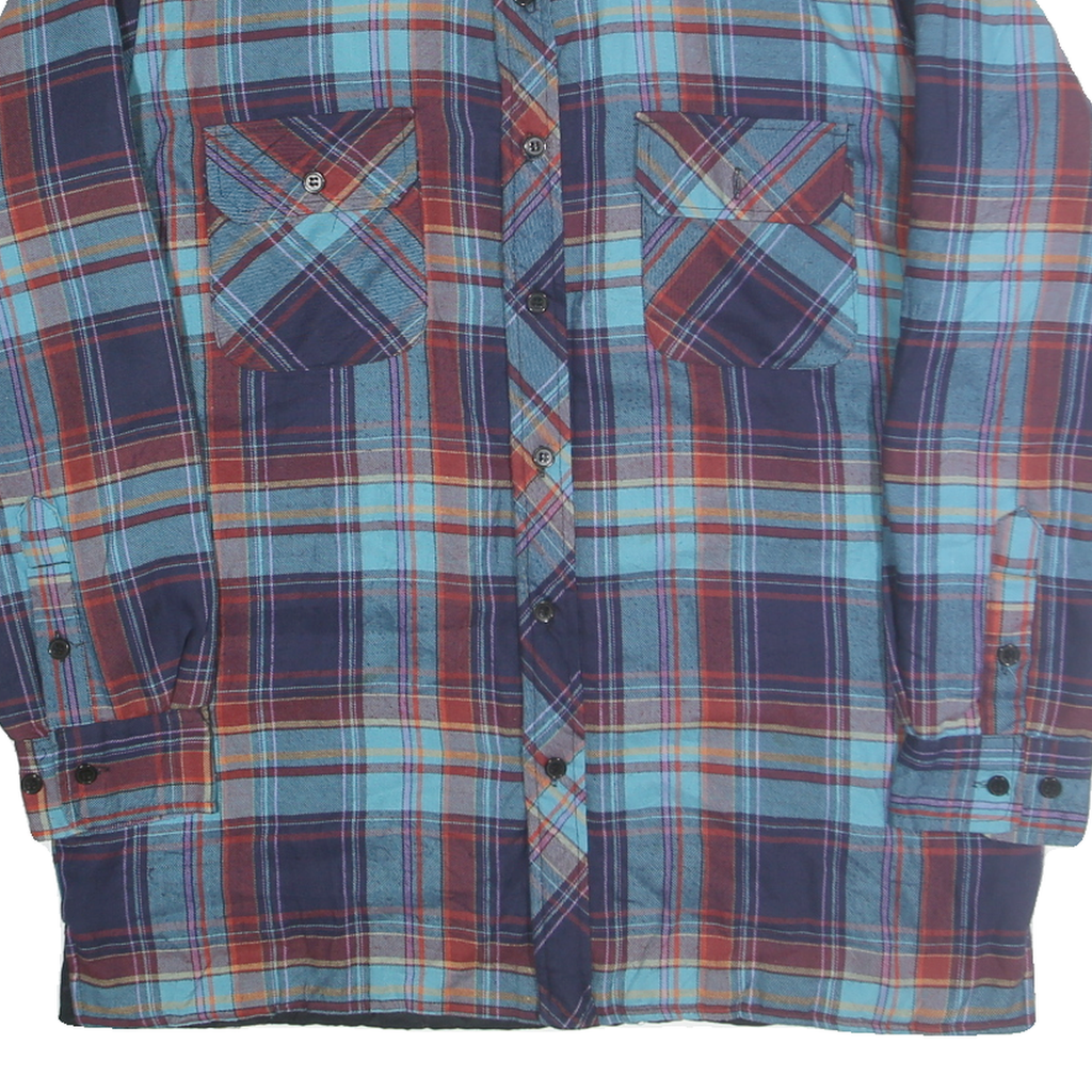 COLEMAN Mens Blue & Maroon Check Shirt M Long Sleeve Cotton Blend Casual