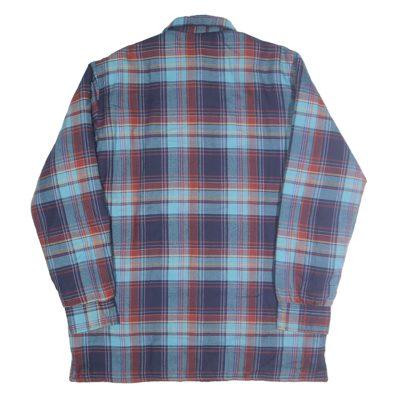 COLEMAN Mens Blue & Maroon Check Shirt M Long Sleeve Cotton Blend Casual