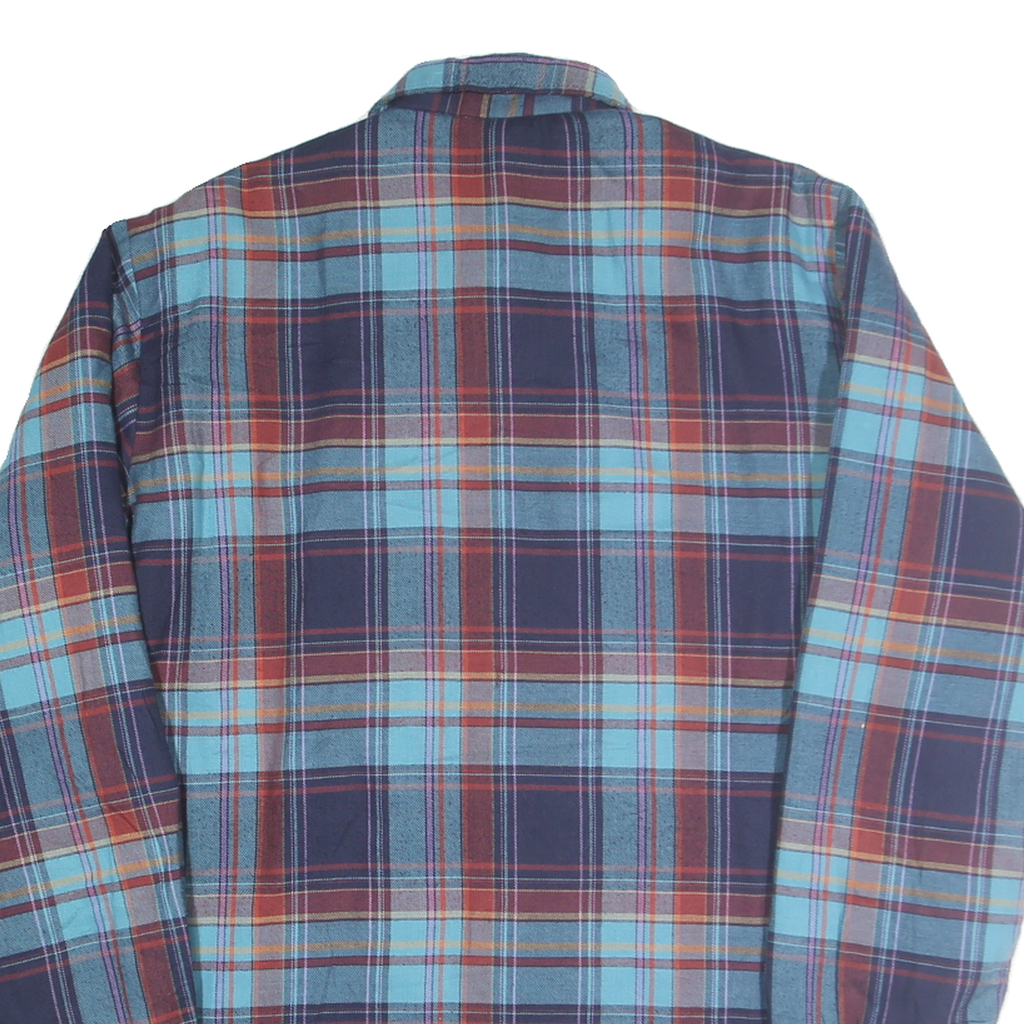 COLEMAN Mens Blue & Maroon Check Shirt M Long Sleeve Cotton Blend Casual