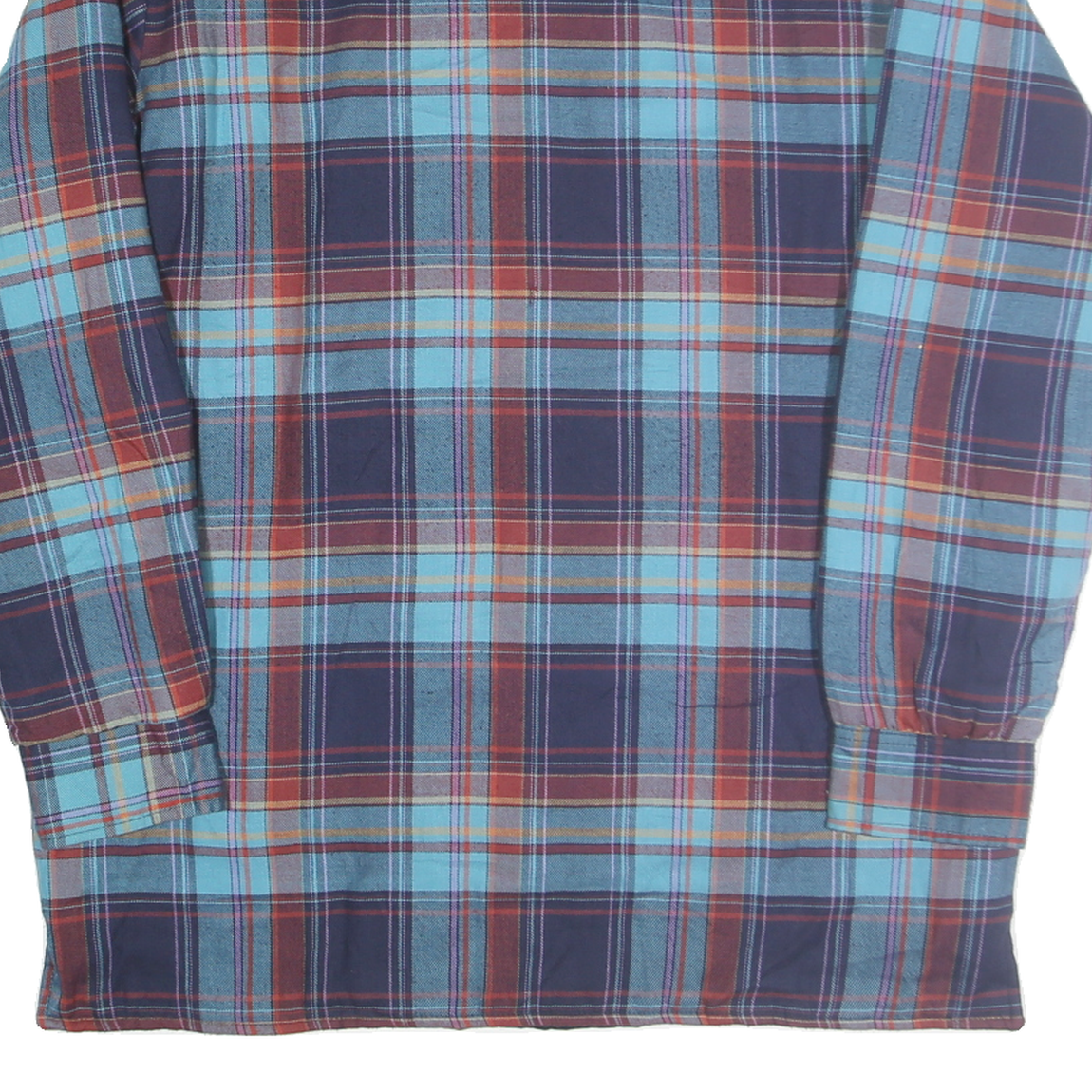 COLEMAN Mens Blue & Maroon Check Shirt M Long Sleeve Cotton Blend Casual