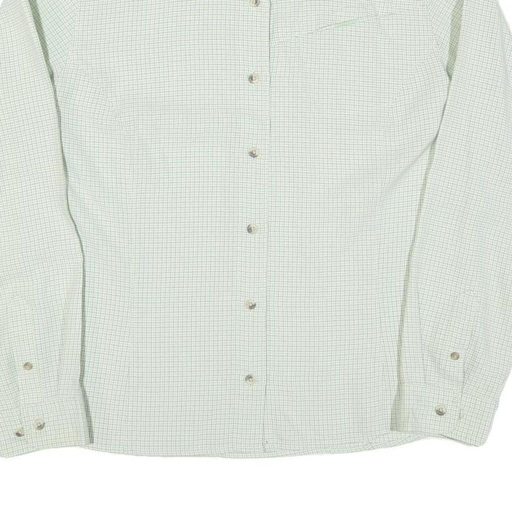 COLUMBIA Womens Green & White Check Long Sleeve Shirt L Outdoor Casual Cotton