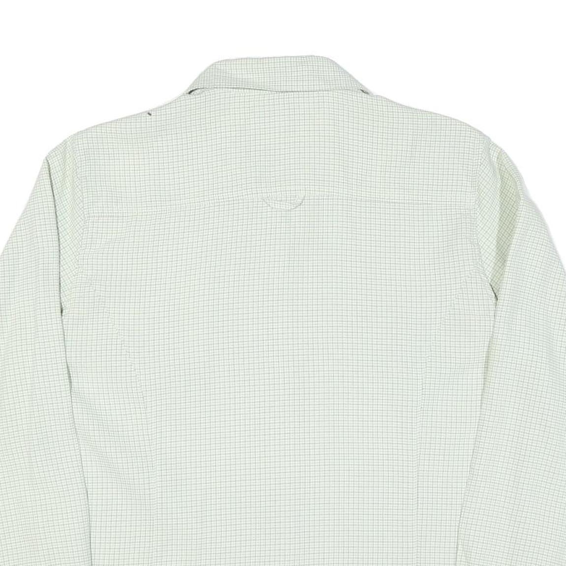 COLUMBIA Womens Green & White Check Long Sleeve Shirt L Outdoor Casual Cotton