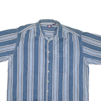 FADED GLORY Mens Blue & White Striped Short Sleeve Shirt 2XL Casual Summer