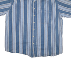 FADED GLORY Mens Blue & White Striped Short Sleeve Shirt 2XL Casual Summer