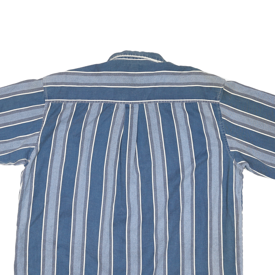 FADED GLORY Mens Blue & White Striped Short Sleeve Shirt 2XL Casual Summer