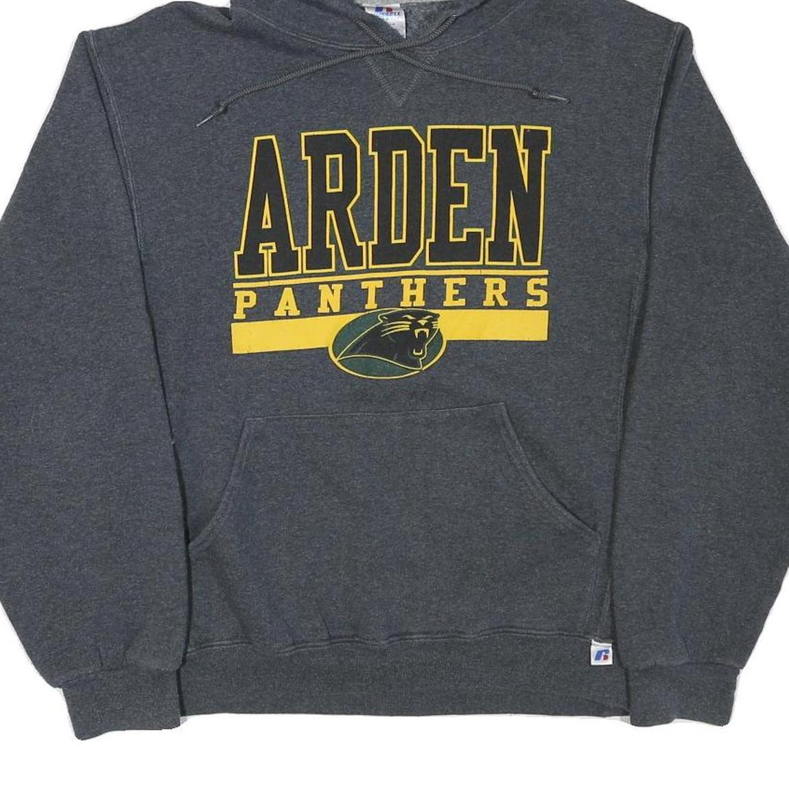 RUSSELL ATHLETIC Mens Grey Arden Panthers Pullover Hoodie S Cotton Blend Casual
