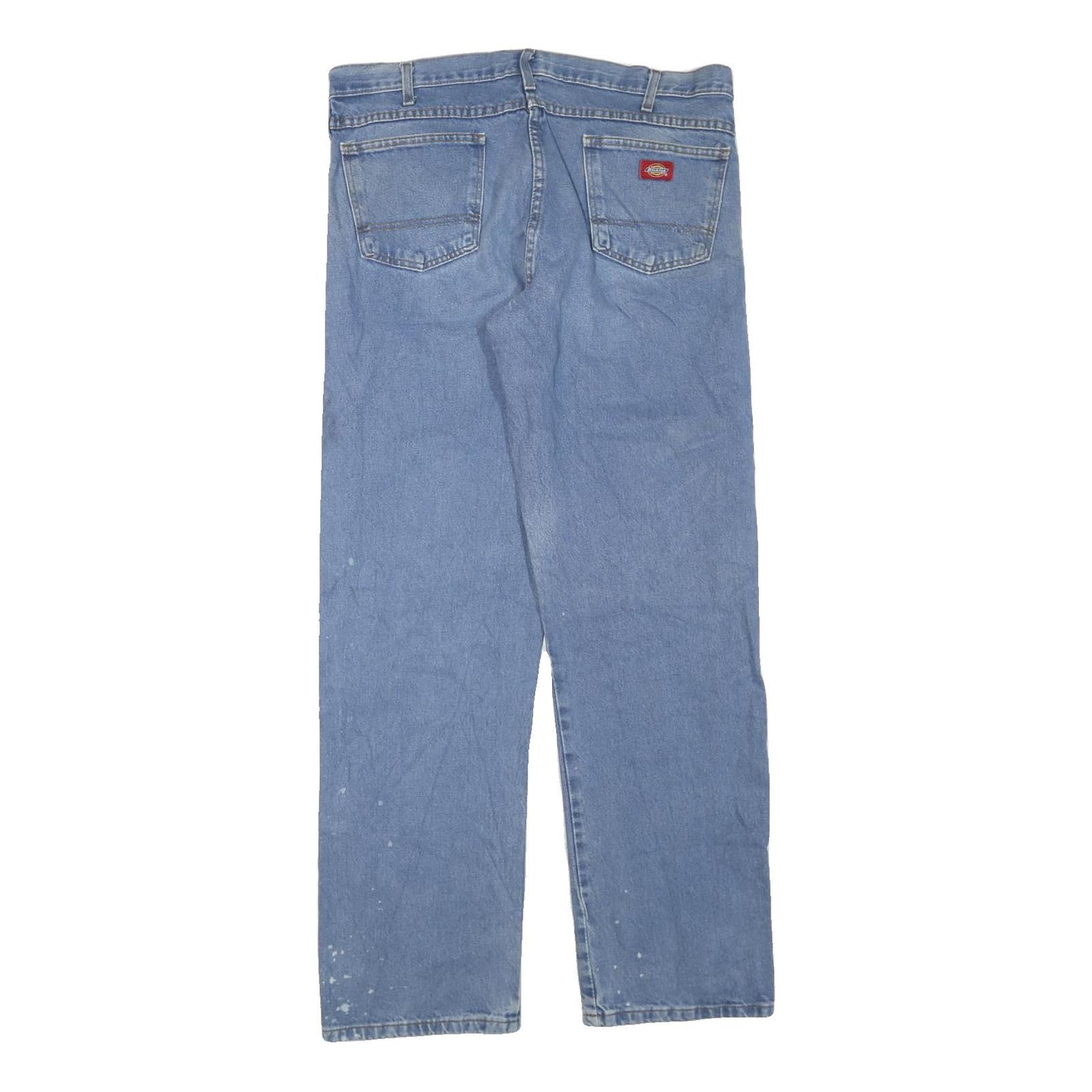 DICKIES Mens Jeans Blue Regular Straight Denim Medium W38 L34 Classic Fit