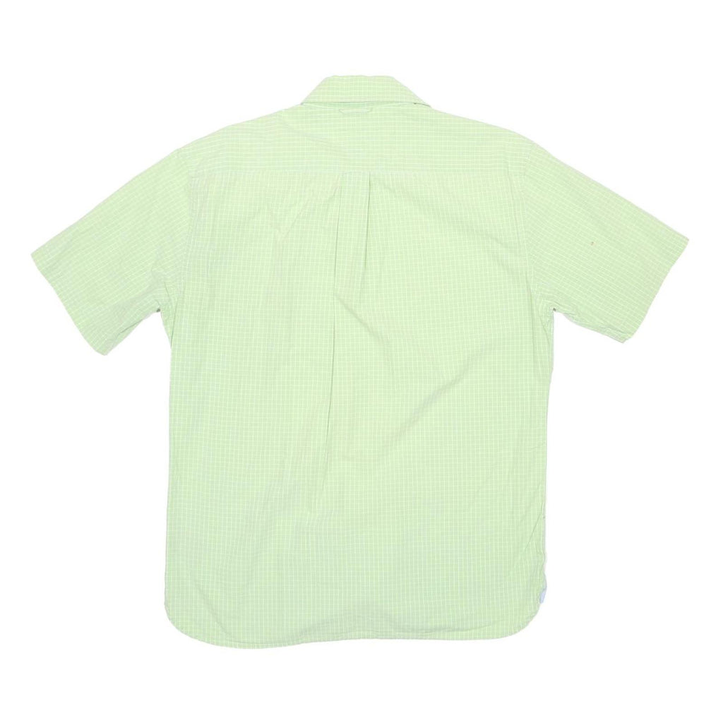 TOMMY HILFIGER Mens Green Plain Cotton Shirt M Casual Summer Short Sleeve