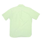 TOMMY HILFIGER Mens Green Plain Cotton Shirt M Casual Summer Short Sleeve