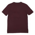 FRED PERRY Mens Maroon Short Sleeve Crew Neck Logo T-Shirt S Cotton Blend
