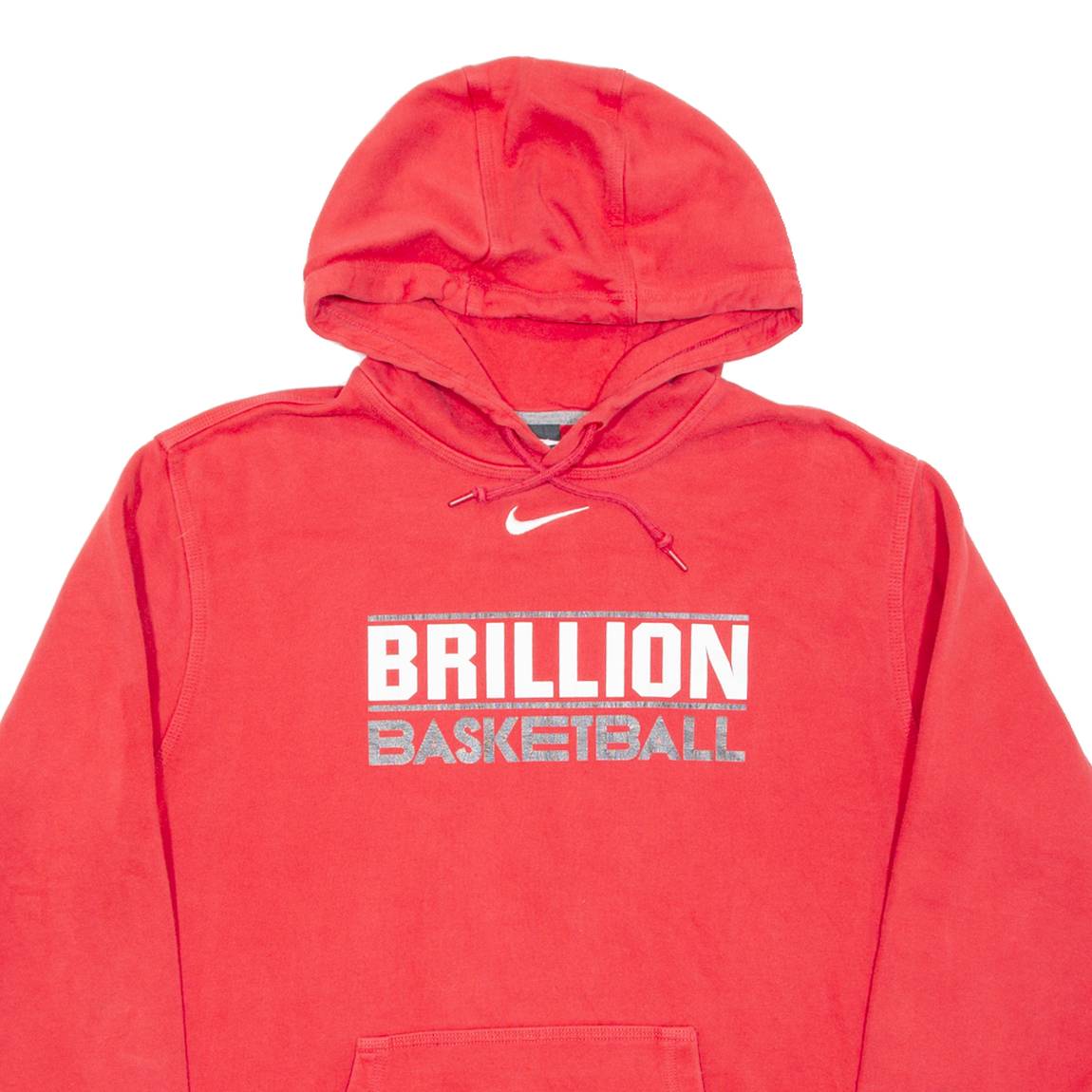 NIKE Brillion Basketball Mens Red Hoodie Pullover L