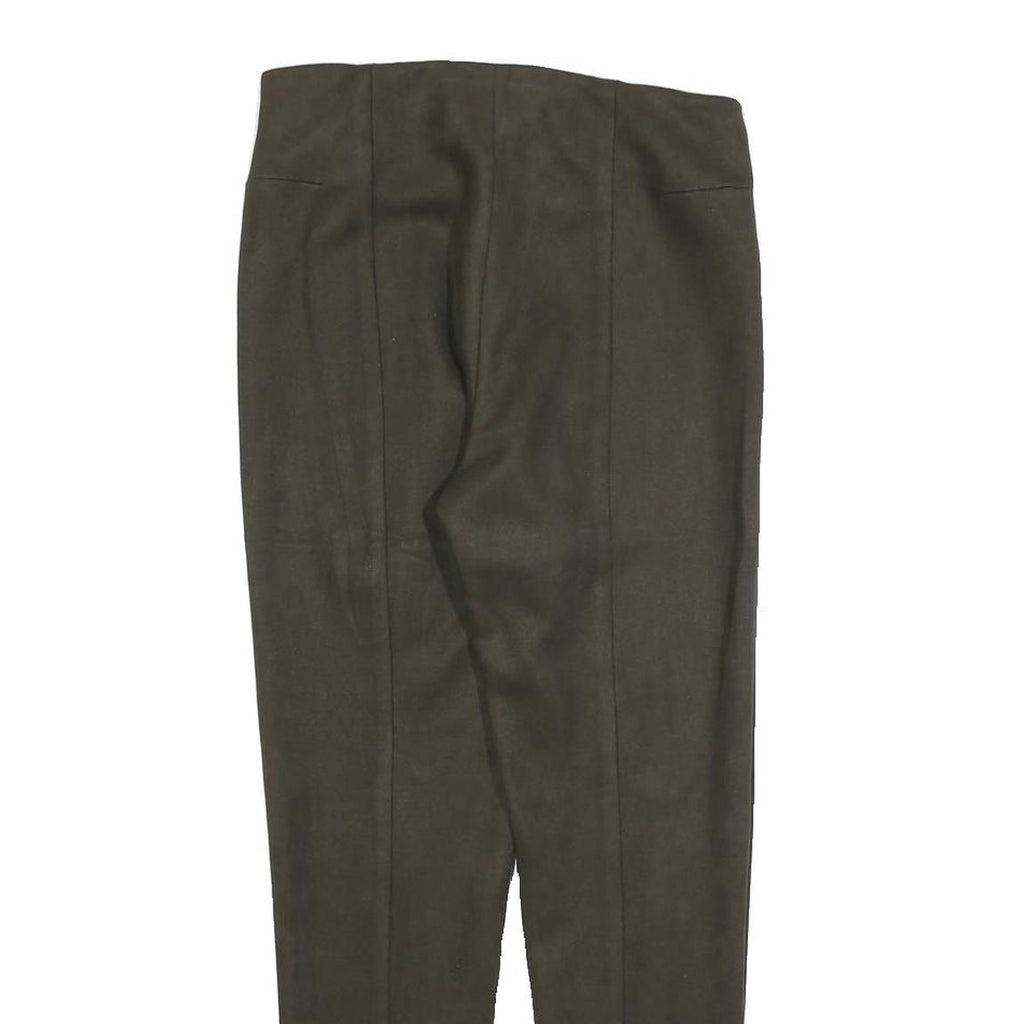 ZARA Womens Slim Olive Green Polyester Blend Slim Tapered Trousers W26 L26