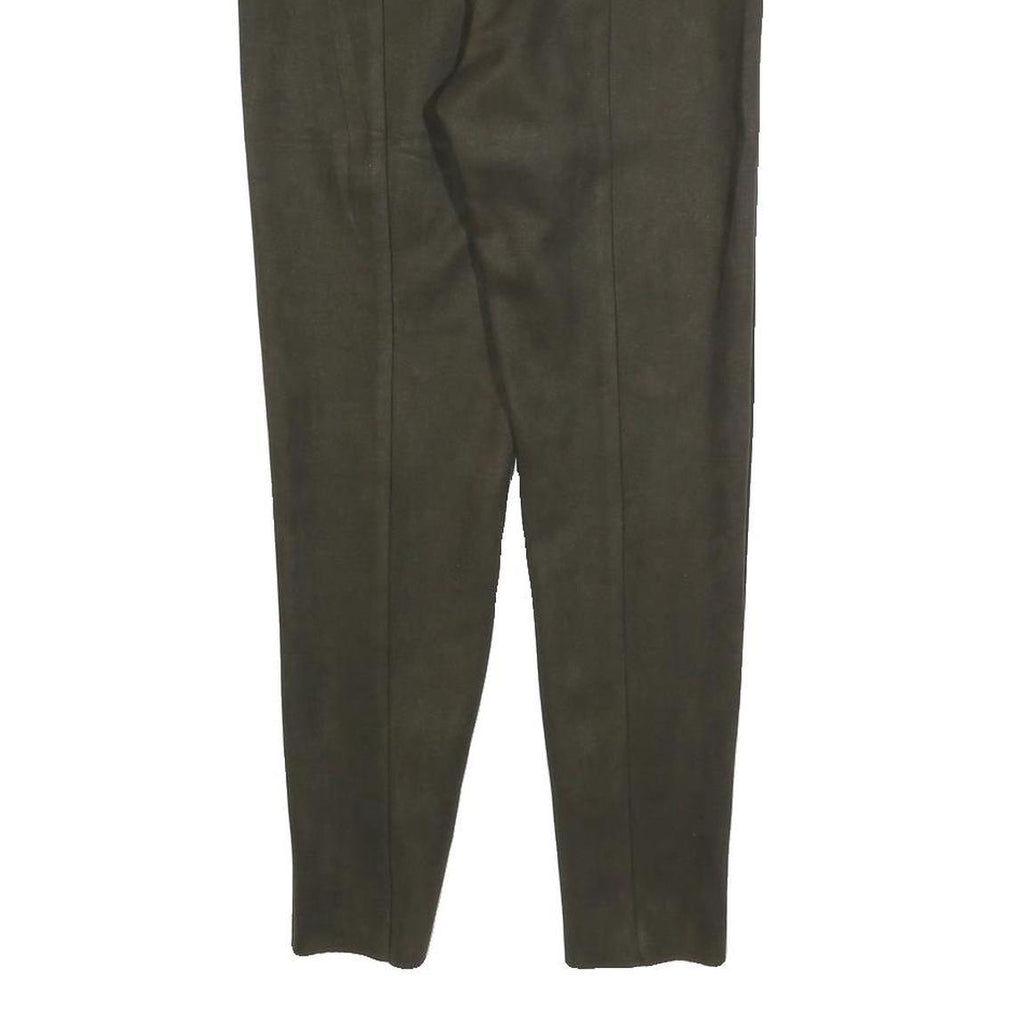 ZARA Womens Slim Olive Green Polyester Blend Slim Tapered Trousers W26 L26