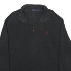 POLO RALPH LAUREN Mens Black Patterned Jumper Half Zip Crew Neck Basic Knit L
