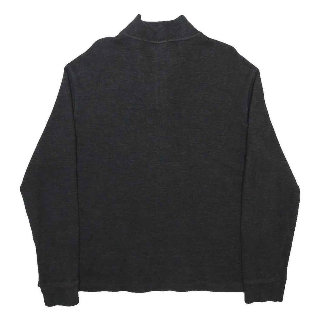 POLO RALPH LAUREN Mens Black Patterned Jumper Half Zip Crew Neck Basic Knit L