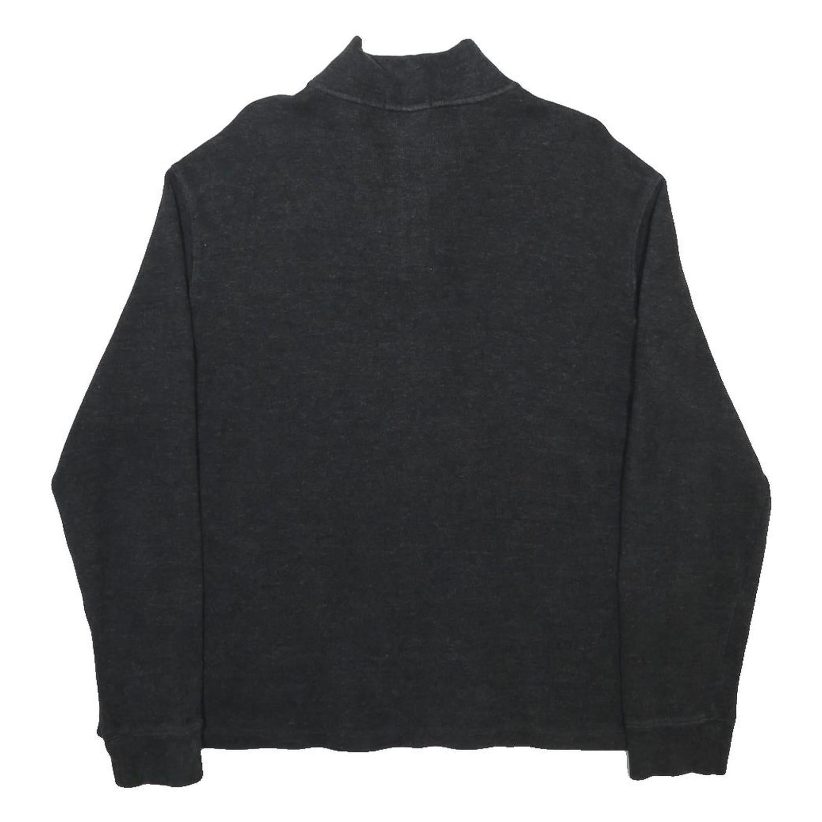 POLO RALPH LAUREN Mens Black Patterned Jumper Half Zip Crew Neck Basic Knit L