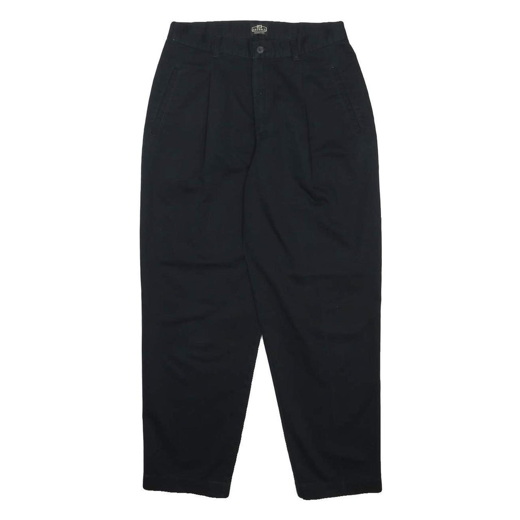 LEE Womens Black Cotton Relaxed Straight Leg Trousers W28 L26 Casual Zip Closure