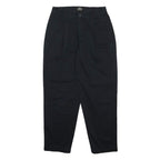 LEE Womens Black Cotton Relaxed Straight Leg Trousers W28 L26 Casual Zip Closure