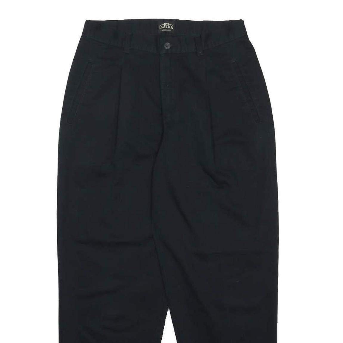 LEE Womens Black Cotton Relaxed Straight Leg Trousers W28 L26 Casual Zip Closure