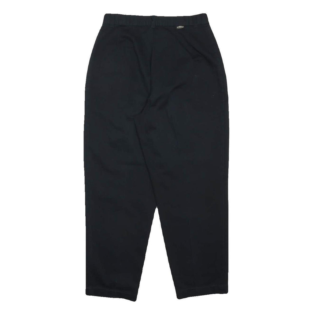 LEE Womens Black Cotton Relaxed Straight Leg Trousers W28 L26 Casual Zip Closure