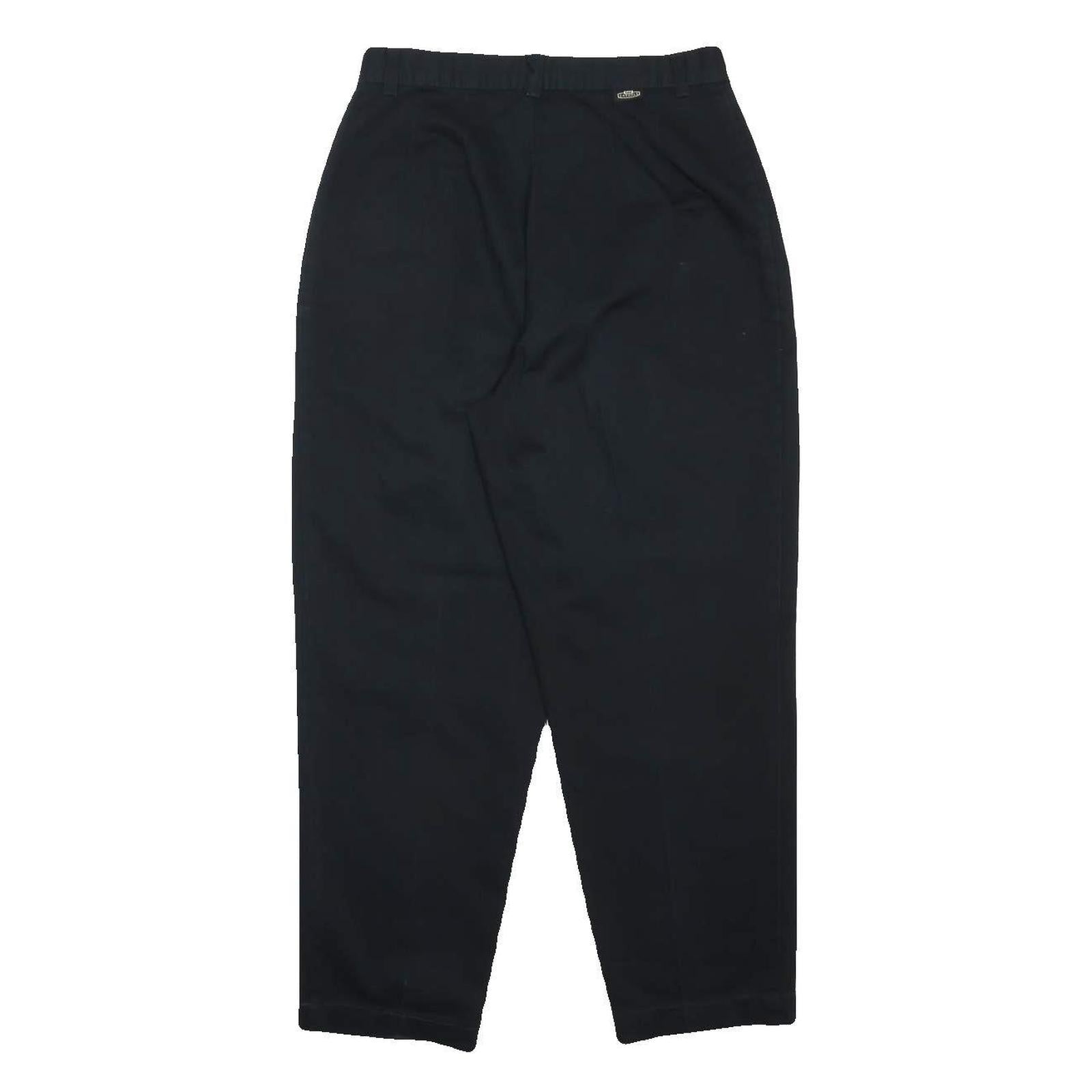 LEE Womens Black Cotton Relaxed Straight Leg Trousers W28 L26 Casual Zip Closure