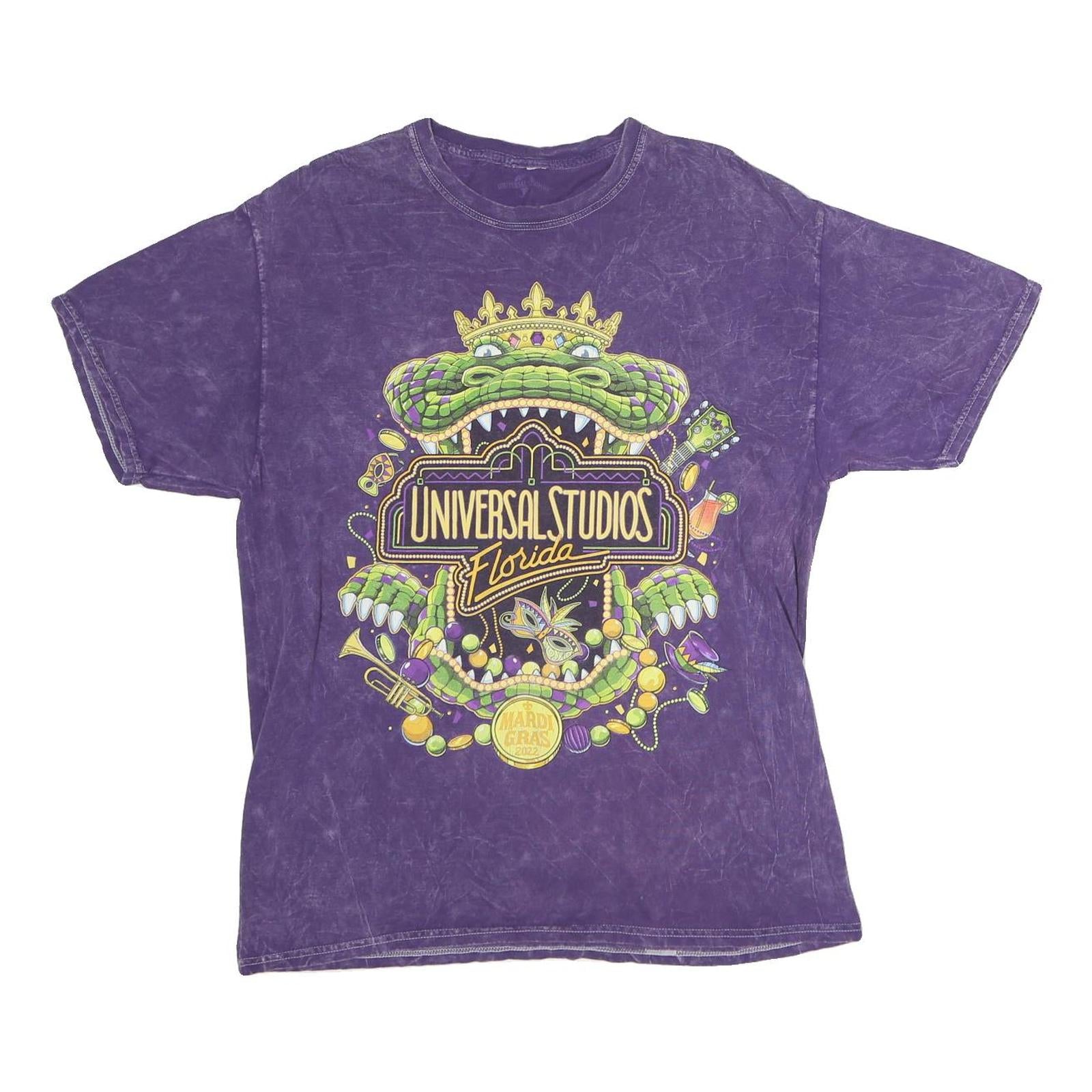 UNIVERSAL STUDIO Mens Purple Universal Studios Florida Graphic T-Shirt M Crew