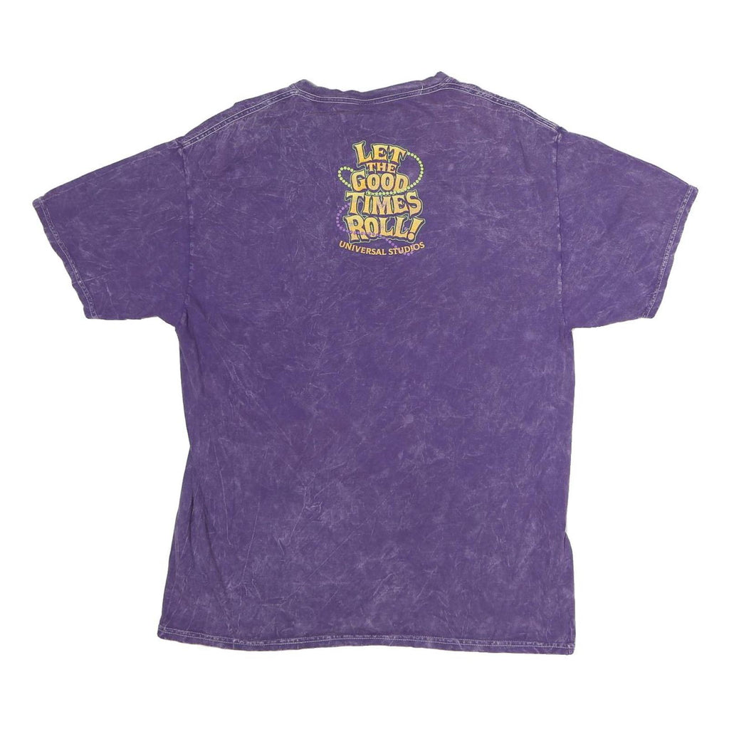 UNIVERSAL STUDIO Mens Purple Universal Studios Florida Graphic T-Shirt M Crew