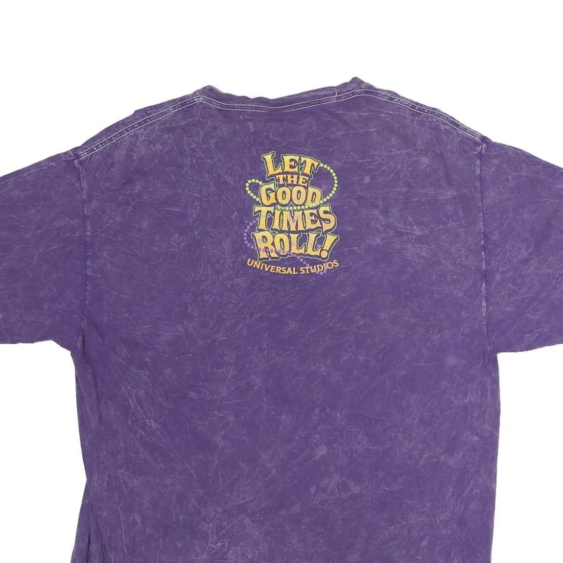 UNIVERSAL STUDIO Mens Purple Universal Studios Florida Graphic T-Shirt M Crew