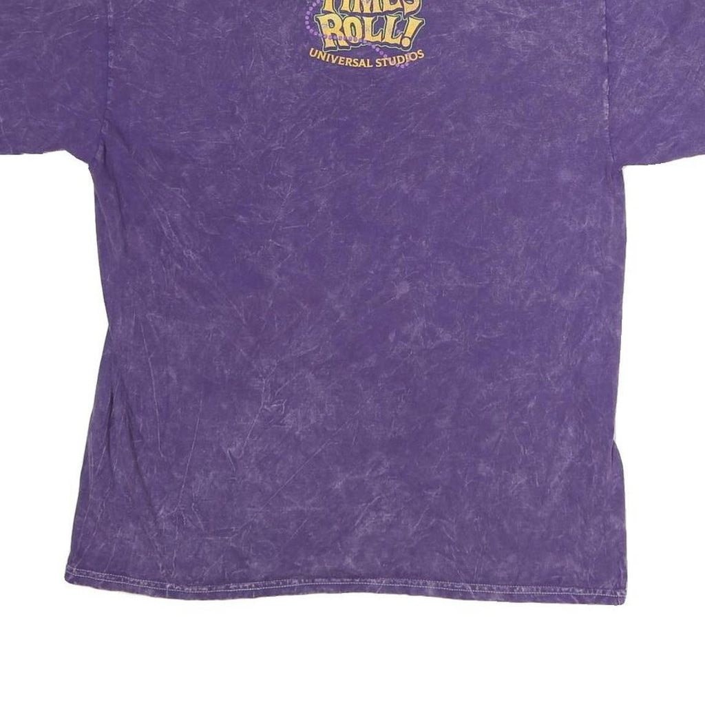 UNIVERSAL STUDIO Mens Purple Universal Studios Florida Graphic T-Shirt M Crew