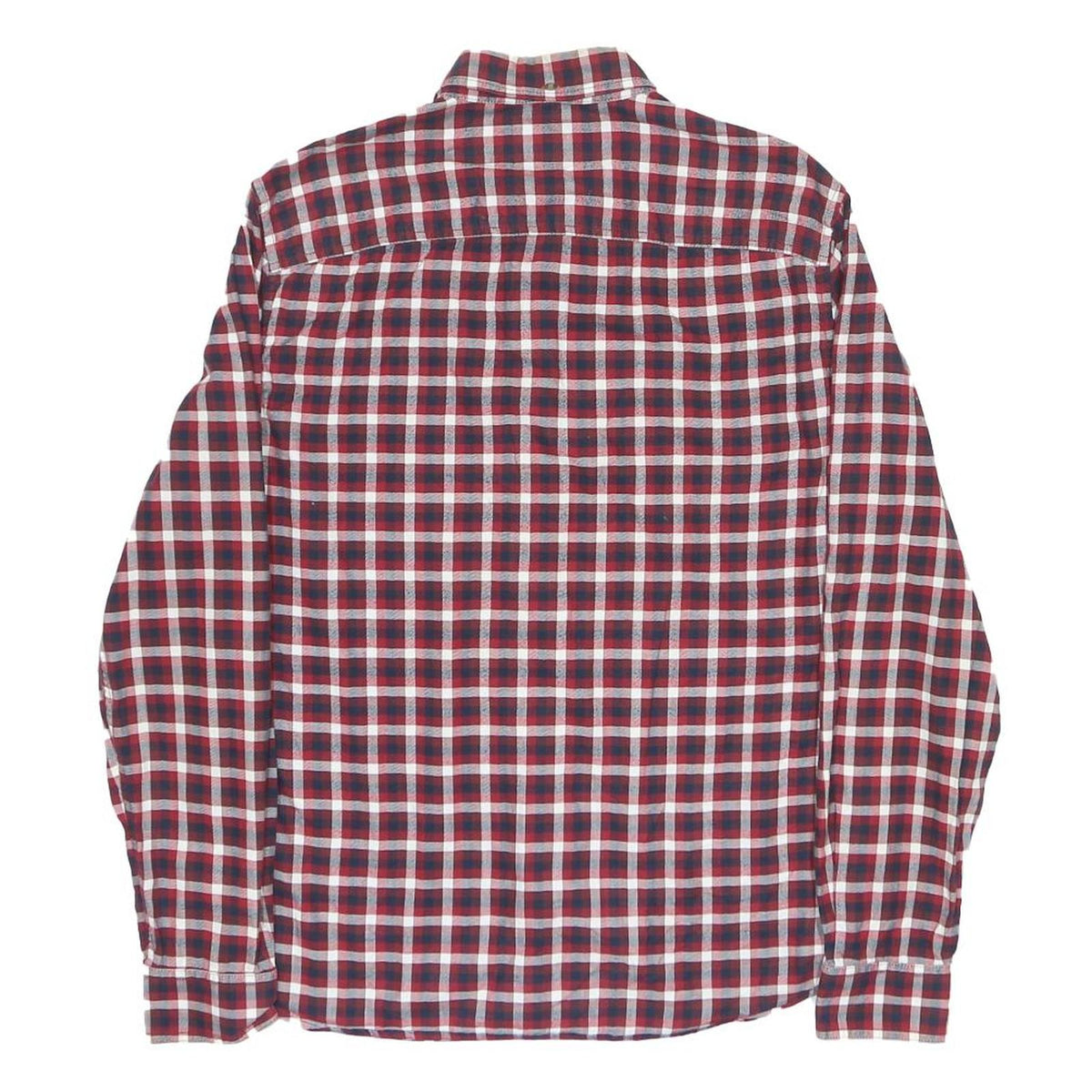 TIMBERLAND Mens Red Blue White Check Shirt M Button-Down Collar Casual Cotton
