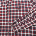 TIMBERLAND Mens Red Blue White Check Shirt M Button-Down Collar Casual Cotton